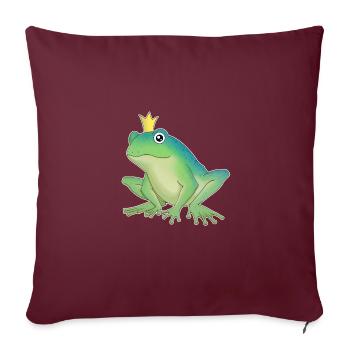 Froschkönig - Sofakissenbezug 45 x 45 cm - Burgunderrot - Vorne
