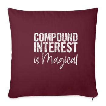 L’intérêt composé est magique - Housse de coussin décorative 45 x 45 cm - bordeaux - Devant