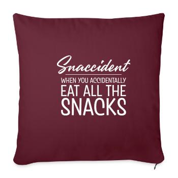 Snaccident, quand vous mangez toutes les collations - Housse de coussin décorative 45 x 45 cm - bordeaux - Devant
