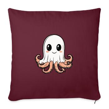 pieuvre Halloween Drôle de fantôme - Housse de coussin décorative 45 x 45 cm - bordeaux - Devant