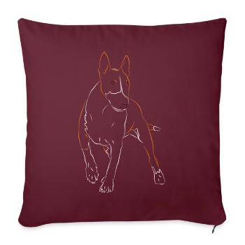 Chien Bull Terrier - Housse de coussin décorative 45 x 45 cm - bordeaux - Devant