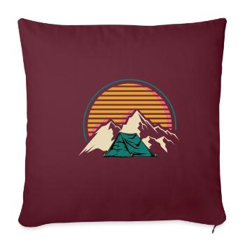 Rétro -Camper Motorhome Cadeau - Housse de coussin décorative 45 x 45 cm - bordeaux - Devant