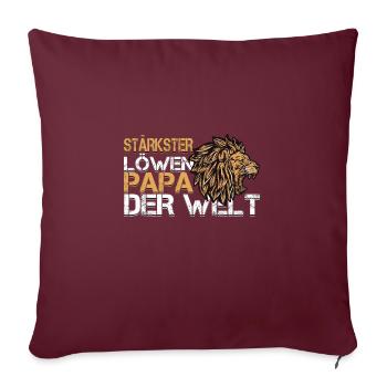 Anniversaire | Cadeau pour homme | Lion Papa - Housse de coussin décorative 45 x 45 cm - bordeaux - Devant