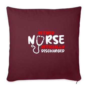 Une infirmière à la retraite officiellement libérée 2 - Housse de coussin décorative 45 x 45 cm - bordeaux - Devant