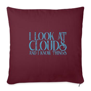 Je regarde les nuages et je sais des choses 3 - Housse de coussin décorative 45 x 45 cm - bordeaux - Devant