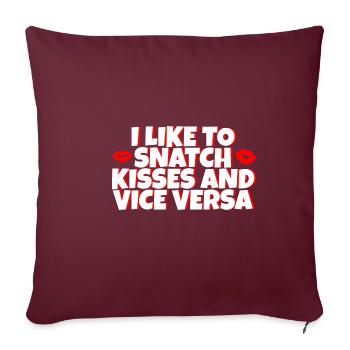 J’aime arracher des baisers et vice versa 2 - Housse de coussin décorative 45 x 45 cm - bordeaux - Devant