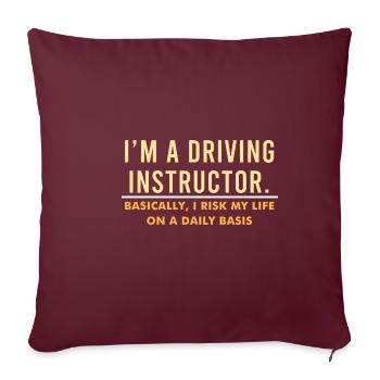 Attention véhicules Personnel d’auto-école Moniteur - Housse de coussin décorative 45 x 45 cm - bordeaux - Devant