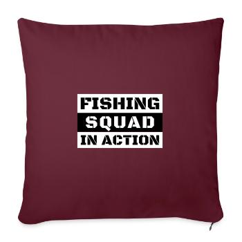 Last Litter Fishing Squad Action - Fishing - Angler - Sofa pillowcase 17,3'' x 17,3'' (45 x 45 cm) - burgundy - Front