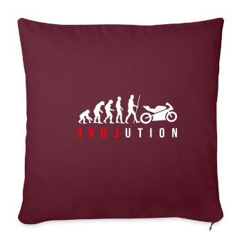 L’évolution de l’humanité est la moto - Housse de coussin décorative 45 x 45 cm - bordeaux - Devant