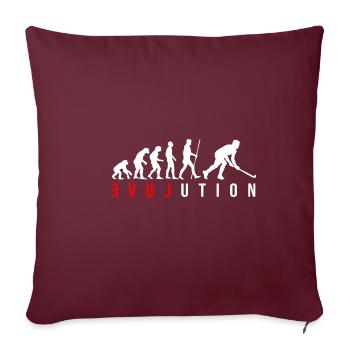 Die Evolution des Hockey Feldhockey als Geschenk - Sofakissenbezug 45 x 45 cm - Burgunderrot - Vorne