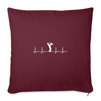 Idée cadeau de saxophone musicien saxophone Heartbeat - Housse de coussin décorative 45 x 45 cm - bordeaux - Devant