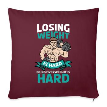 Musculation Musculation Fitness Renforcement musculaire - Housse de coussin décorative 45 x 45 cm - bordeaux - Devant