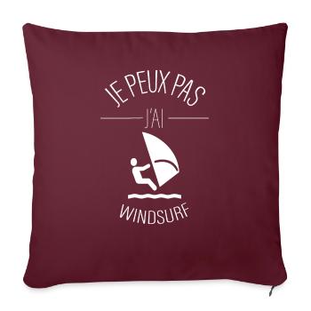 je peux pas j'ai windsurf - Housse de coussin décorative 45 x 45 cm - bordeaux - Devant