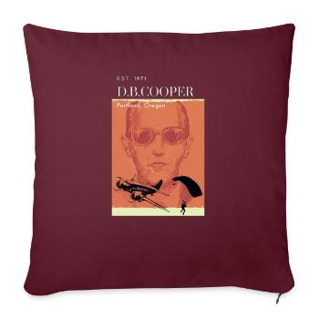 DB Cooper - Housse de coussin décorative 45 x 45 cm - bordeaux - Devant
