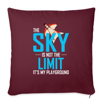 Wingsuit volant Base Jumping Parachutisme Wingsuit - Housse de coussin décorative 45 x 45 cm - bordeaux - Devant