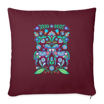 Suède Suède Scandinavie nordique Dala Viking Horse - Housse de coussin décorative 45 x 45 cm - bordeaux - Devant