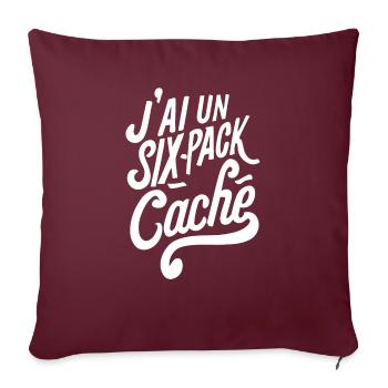 J'ai un six-pack caché - Housse de coussin décorative 45 x 45 cm - bordeaux - Devant