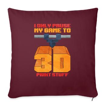 Impression 3D - Housse de coussin décorative 45 x 45 cm - bordeaux - Devant