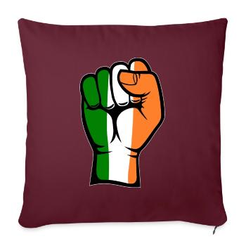 Symbole de la main du poing du drapeau de l’Irlande - Housse de coussin décorative 45 x 45 cm - bordeaux - Devant
