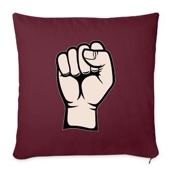 Symbole de la main du poing PNG - Housse de coussin décorative 45 x 45 cm - bordeaux - Devant