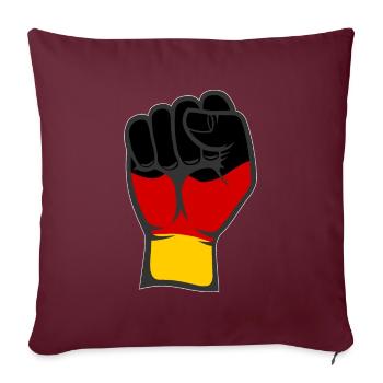 Symbole de la main du poing du drapeau de l’Allemagne - Housse de coussin décorative 45 x 45 cm - bordeaux - Devant