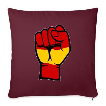 Drapeau de l’Espagne Symbole de la main du poing - Housse de coussin décorative 45 x 45 cm - bordeaux - Devant