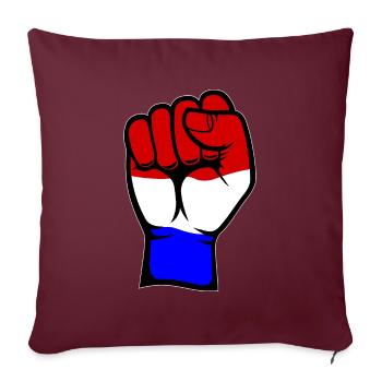 Drapeau de la Hollande Symbole de la main de poing - Housse de coussin décorative 45 x 45 cm - bordeaux - Devant