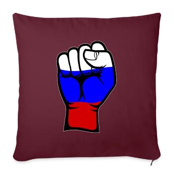 Drapeau de la Russie Symbole de la main du poing - Housse de coussin décorative 45 x 45 cm - bordeaux - Devant