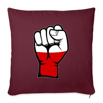 Drapeau de la Pologne Poing Symbole de la main - Housse de coussin décorative 45 x 45 cm - bordeaux - Devant