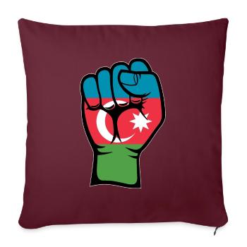 Symbole de la main du poing du drapeau de l’Azerbaïdjan - Housse de coussin décorative 45 x 45 cm - bordeaux - Devant