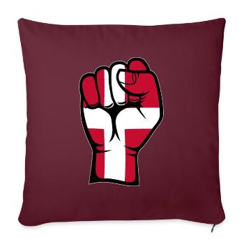 Danemark Drapeau Poing Main Symbole - Housse de coussin décorative 45 x 45 cm - bordeaux - Devant