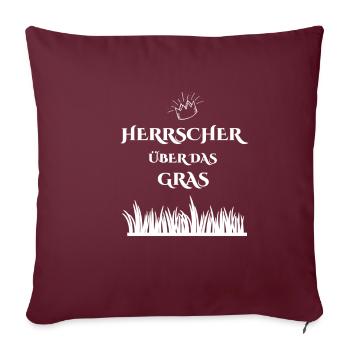 Herrscher über Gras Geschenk Rasen Krone König - Sofakissenbezug 45 x 45 cm - Burgunderrot - Vorne