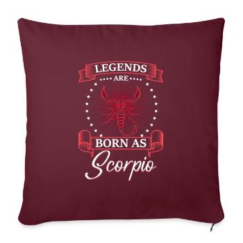 Signe du zodiaque Scorpion Constellation de l’eau - Housse de coussin décorative 45 x 45 cm - bordeaux - Devant