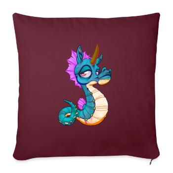 Niedliches Seepferd Einhorn Seepferdchen Geschenk - Sofakissenbezug 45 x 45 cm - Burgunderrot - Vorne