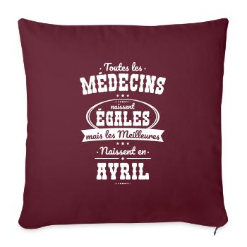 Médecins égales meilleures naissent en Avril - Housse de coussin décorative 45 x 45 cm - bordeaux - Devant