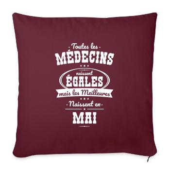 Médecins égales meilleures naissent en Mai - Housse de coussin décorative 45 x 45 cm - bordeaux - Devant