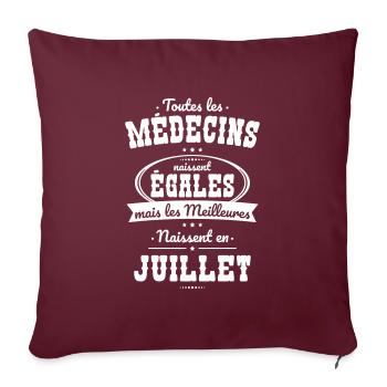 Médecins égales meilleures naissent en Juillet - Housse de coussin décorative 45 x 45 cm - bordeaux - Devant