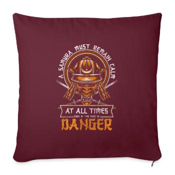 Japon Arts martiaux Asiatique Ronin - Housse de coussin décorative 45 x 45 cm - bordeaux - Devant