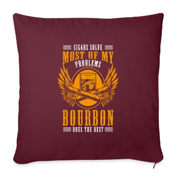 Fumer de la nicotine Interdiction de fumer Santé - Housse de coussin décorative 45 x 45 cm - bordeaux - Devant
