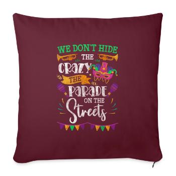 Festival de rue de Mardi Gras Plaisir de la Nouvelle-Orléans - Housse de coussin décorative 45 x 45 cm - bordeaux - Devant