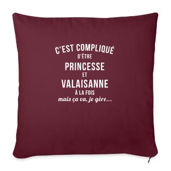 Valaisanne Princesse - Housse de coussin décorative 45 x 45 cm - bordeaux - Devant