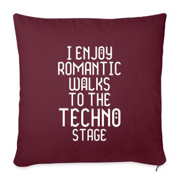 Idée cadeau fête de techno stage electro festival - Housse de coussin décorative 45 x 45 cm - bordeaux - Devant