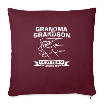 Grand-mère et petit-fils meilleure équipe - Housse de coussin décorative 45 x 45 cm - bordeaux - Devant