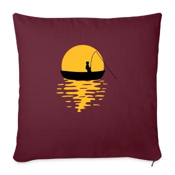 boot sonne abend angler sport silhouette clipart h - Sofakissenbezug 45 x 45 cm - Burgunderrot - Vorne