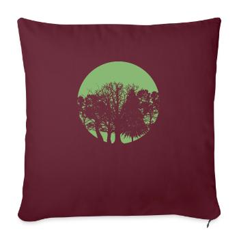 Forêt de cercle - Housse de coussin décorative 45 x 45 cm - bordeaux - Devant