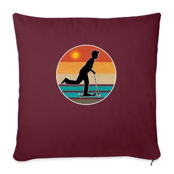 Scooter scooter vintage - Housse de coussin décorative 45 x 45 cm - bordeaux - Devant