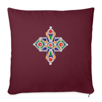 Bijoux kabyle - Housse de coussin décorative 45 x 45 cm - bordeaux - Devant