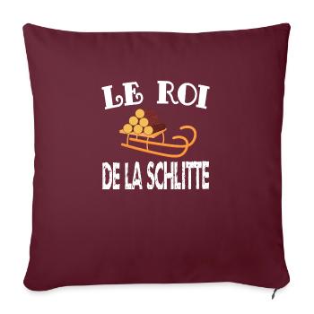 le roi de la schlitte - Housse de coussin décorative 45 x 45 cm - bordeaux - Devant