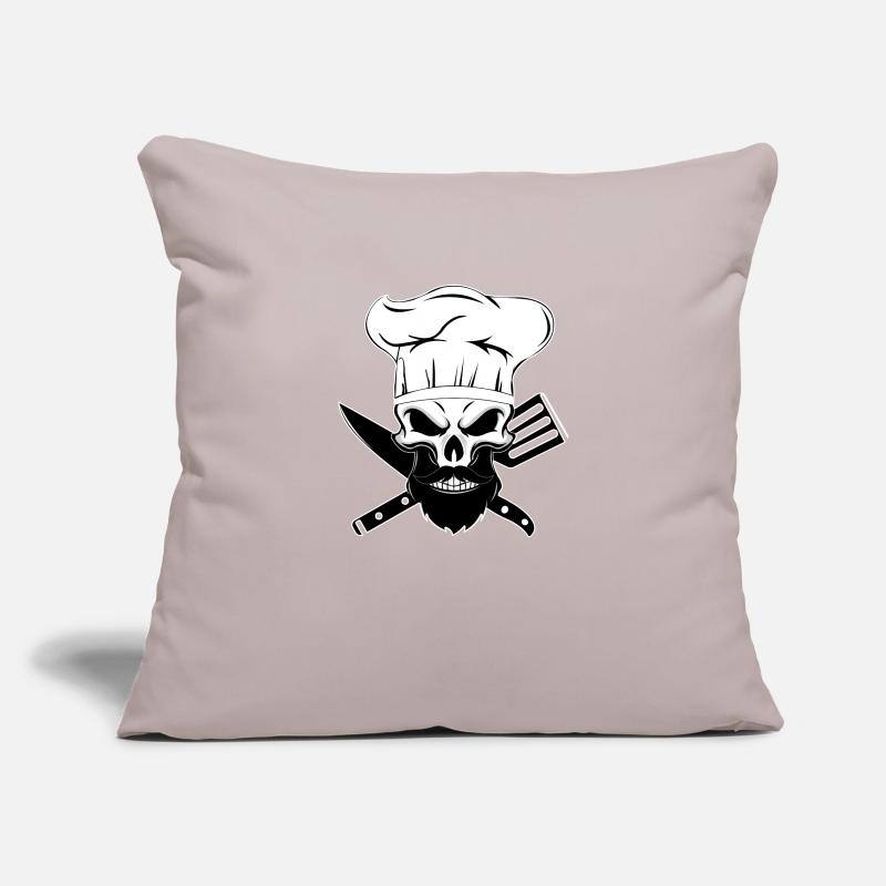 chef beard skeleton chef bearded bone baking Sofa pillowcase 17,3'' x 17,3'' (45 x 45 cm)