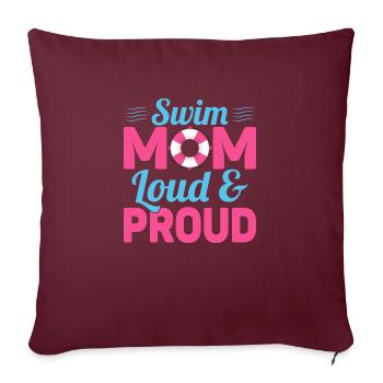 Swim Mom Loud & Proud Family Swimming - Sofakissenbezug 45 x 45 cm - Burgunderrot - Vorne